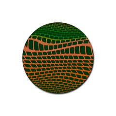 Distorted rectangles Rubber Round Coaster (4 pack)