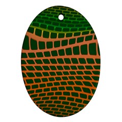 Distorted rectangles Oval Ornament (Two Sides)