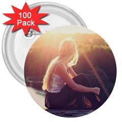 Boho Blonde 3  Button (100 Pack)