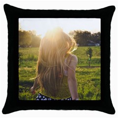 Sophia Black Throw Pillow Case