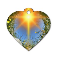 Dandelions Dog Tag Heart (one Sided) 