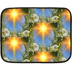 Dandelions Mini Fleece Blanket (two Sided) by boho