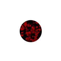 Dark Red Flower 1  Mini Button