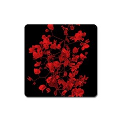 Dark Red Flower Magnet (square)