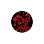 Dark Red Flower Golf Ball Marker Front