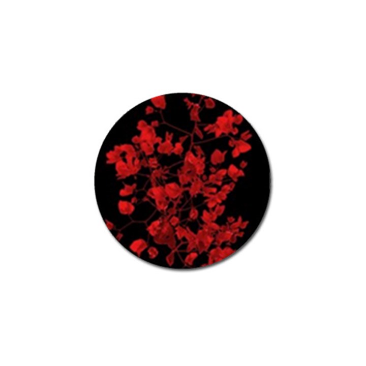 Dark Red Flower Golf Ball Marker