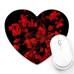 Dark Red Flower Mouse Pad (heart)