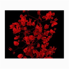 Dark Red Flower Glasses Cloth (small, Two Sided)