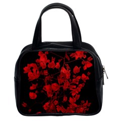 Dark Red Flower Classic Handbag (two Sides)