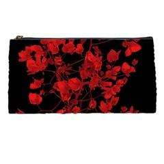 Dark Red Flower Pencil Case by dflcprints