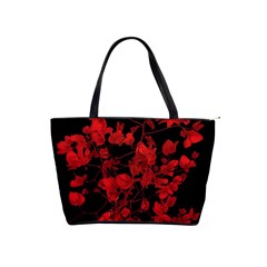 Dark Red Flower Large Shoulder Bag by dflcprints