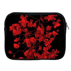 Dark Red Flower Apple Ipad Zippered Sleeve by dflcprints