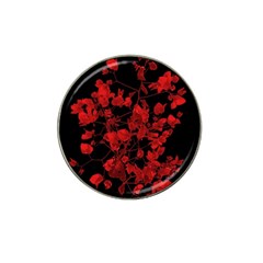 Dark Red Flower Golf Ball Marker 10 Pack (for Hat Clip) by dflcprints