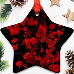 Dark Red Flower Star Ornament (two Sides) by dflcprints