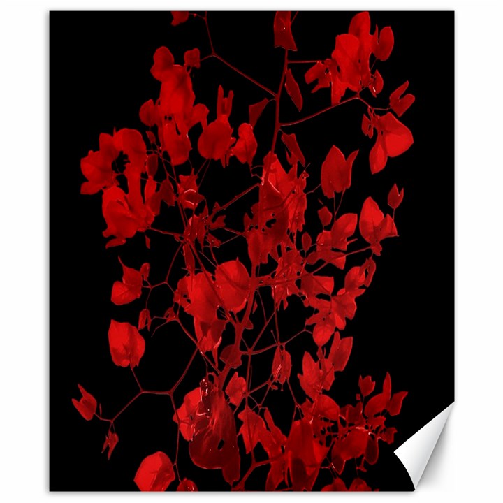 Dark Red Flower Canvas 8  x 10  (Unframed)