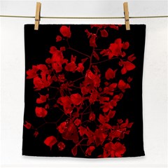 Dark Red Flower Face Towel by dflcprints