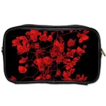 Dark Red Flower Travel Toiletry Bag (One Side) Front