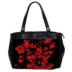 Dark Red Flower Oversize Office Handbag (two Sides) by dflcprints