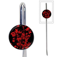 Dark Red Flower Bookmark by dflcprints