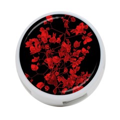 Dark Red Flower 4-port Usb Hub (one Side) by dflcprints