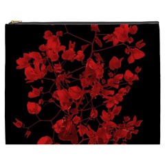 Dark Red Flower Cosmetic Bag (xxxl) by dflcprints