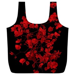 Dark Red Flower Reusable Bag (xl) by dflcprints