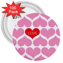 One Love 3  Button (100 Pack)