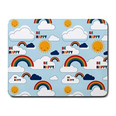 Be Happy Repeat Small Mouse Pad (rectangle) by Kathrinlegg