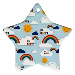 Be Happy Repeat Star Ornament by Kathrinlegg