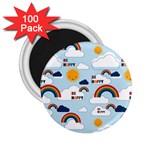 Be Happy Repeat 2.25  Button Magnet (100 pack) Front