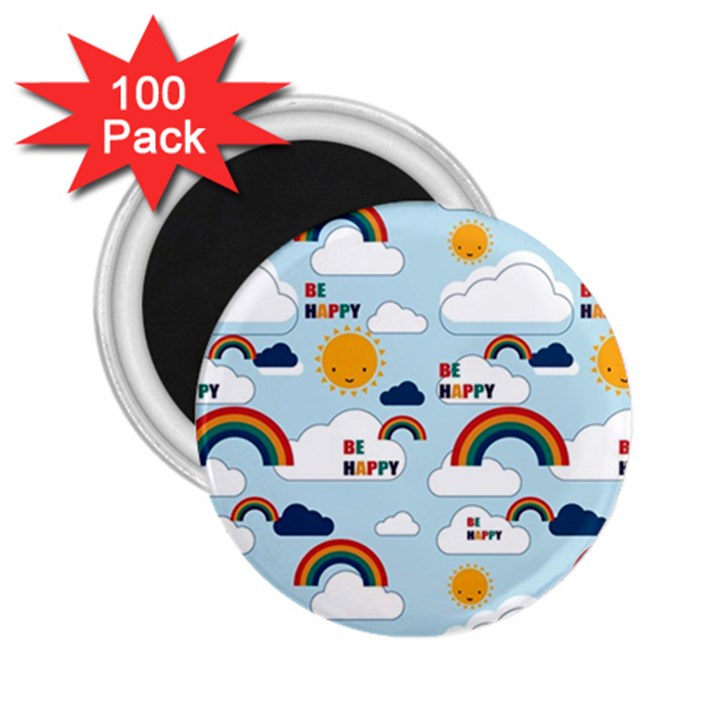 Be Happy Repeat 2.25  Button Magnet (100 pack)