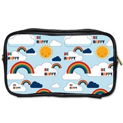 Be Happy Repeat Travel Toiletry Bag (two Sides)