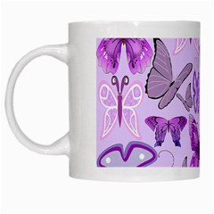 Purple Awareness Butterflies White Coffee Mug by FunWithFibro