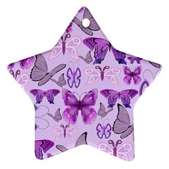 Purple Awareness Butterflies Star Ornament (two Sides) by FunWithFibro