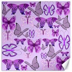 Purple Awareness Butterflies Canvas 12  X 12  (unframed)