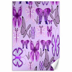 Purple Awareness Butterflies Canvas 12  X 18  (unframed)