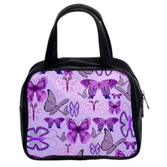 Purple Awareness Butterflies Classic Handbag (two Sides)