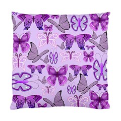 Purple Awareness Butterflies Cushion Case (two Sided)  by FunWithFibro