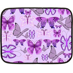 Purple Awareness Butterflies Mini Fleece Blanket (two Sided)