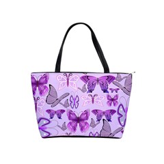 Purple Awareness Butterflies Large Shoulder Bag by FunWithFibro