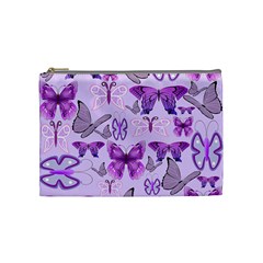 Purple Awareness Butterflies Cosmetic Bag (medium)