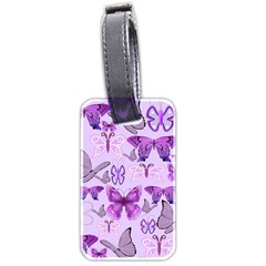 Purple Awareness Butterflies Luggage Tag (two Sides)