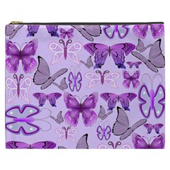 Purple Awareness Butterflies Cosmetic Bag (xxxl)