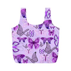 Purple Awareness Butterflies Reusable Bag (m)