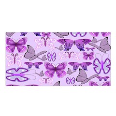 Purple Awareness Butterflies Satin Shawl