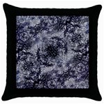 Nature Collage Print  Black Throw Pillow Case Front