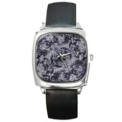 Nature Collage Print  Square Leather Watch by dflcprints