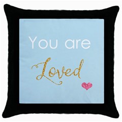 You Are Loved Throw Pillow Case (black)