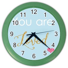 You Are Loved Color Wall Clock by Kathrinlegg