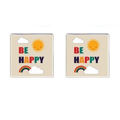 Be Happy Cufflinks (square) by Kathrinlegg